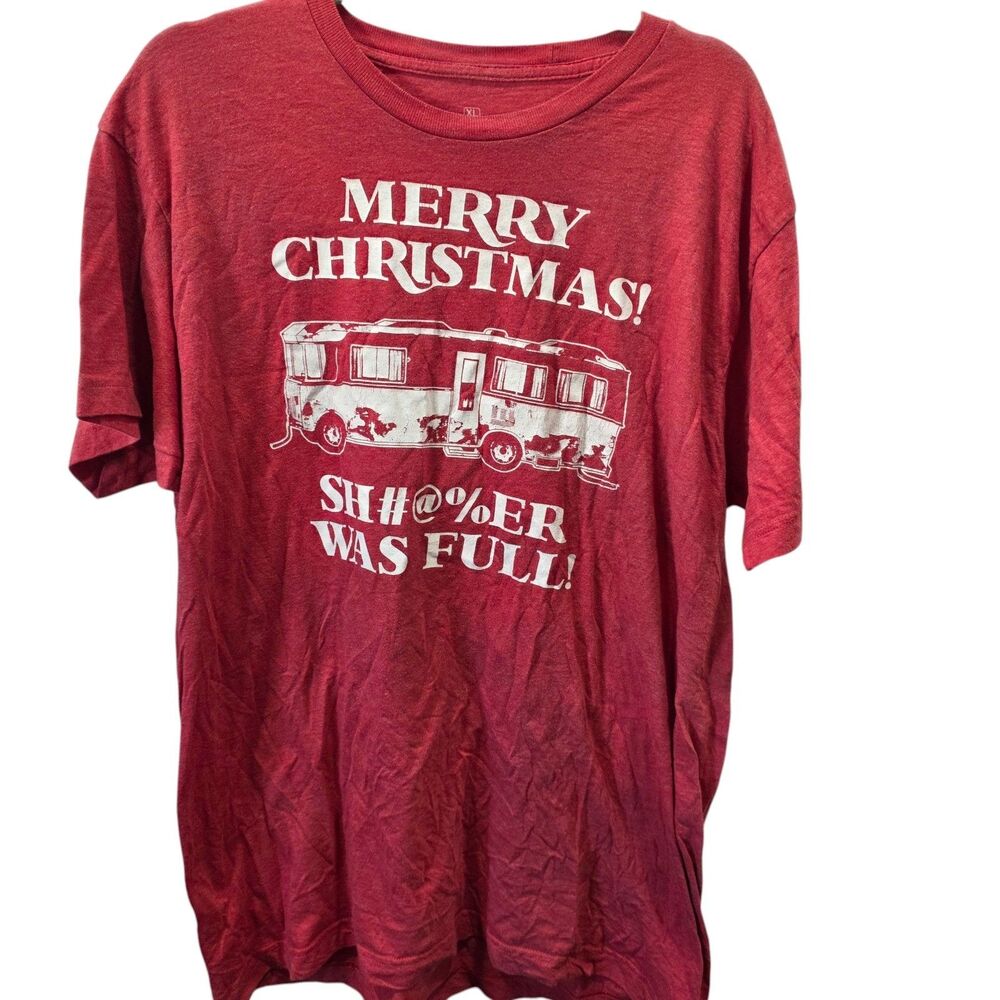 Christmas Vacation Merry Christmas Crapper Was Full T Shirt XL Red Movie Tee